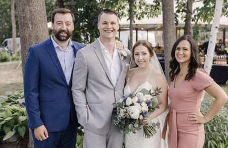 Mike's wedding, with Derek and Mike's wife